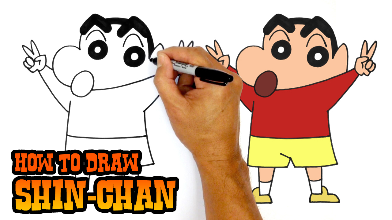 How to draw ShinChan step by step || Color Drawing Shin-Chan Nohara yo yo |  Colorful drawings, Drawings, Step by step drawing