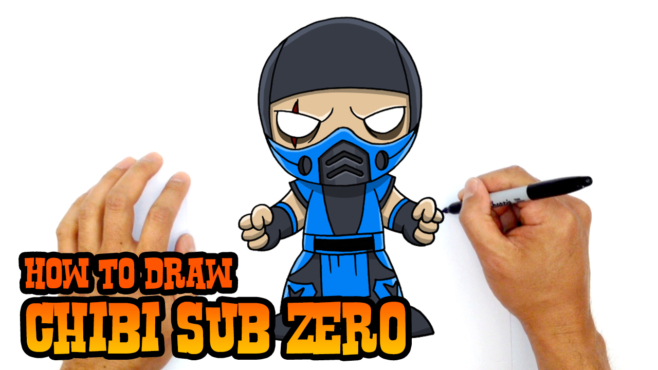 How to Draw Chibi Sub Zero | Mortal Kombat