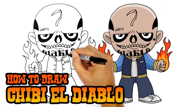 How to Draw Chibi El Diablo | Suicide Squad