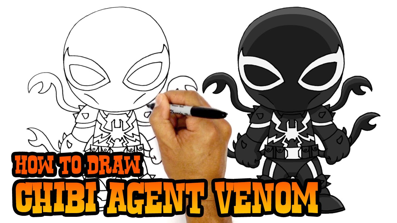 How To Draw Chibi Agent Venom Chibi Characters C4k Academy