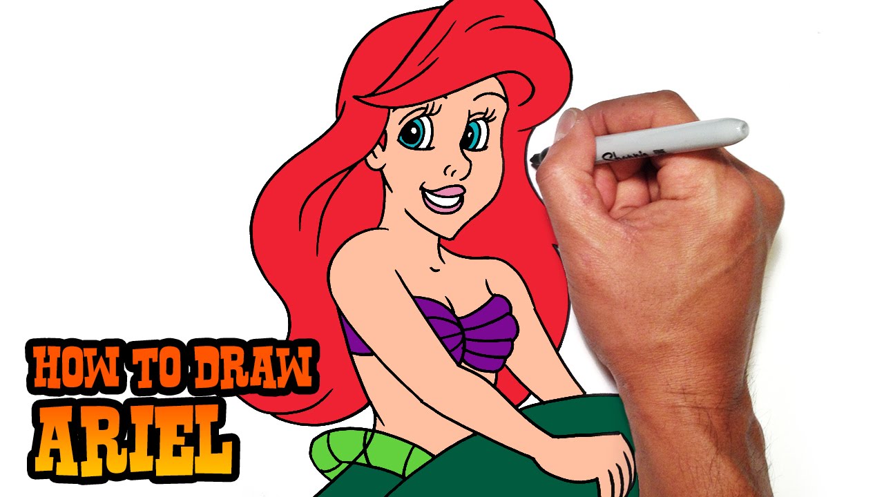 How To Draw The Little Mermaid with free printable  Fun Money Mom