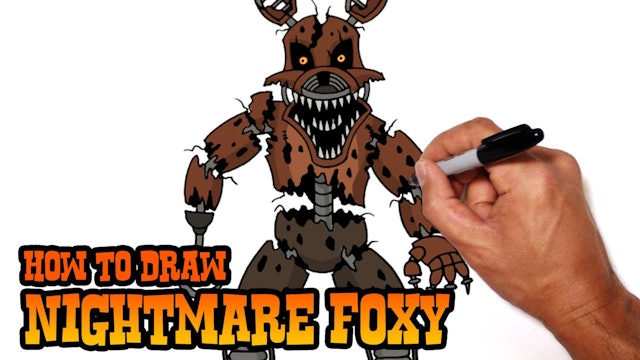 How to draw withered Foxy from Five Nights at Freddy's 2 FNAF 2 drawing  lesson 