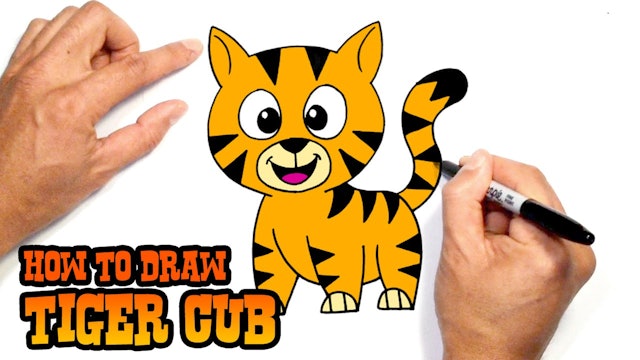 How to Draw Cartoon Tiger Cub