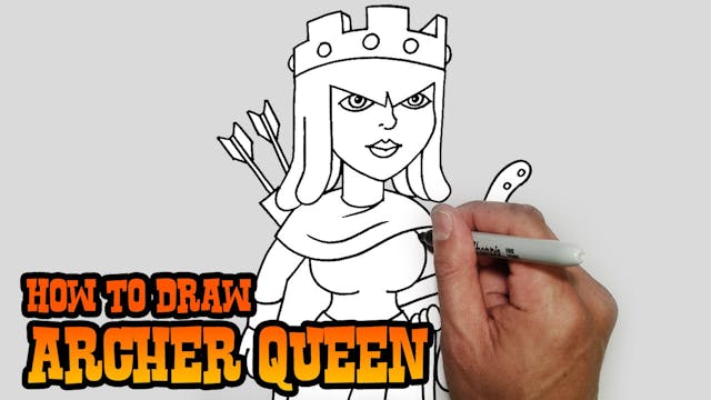 How to Draw Archer Queen | Clash of C...