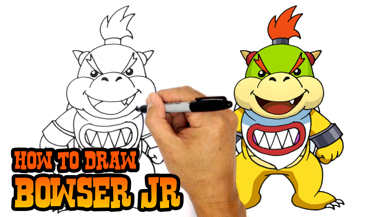 How to Draw Bowser Jr. | Super Mario Bros
