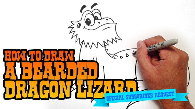 How to Draw a Cartoon Bearded Dragon Lizard