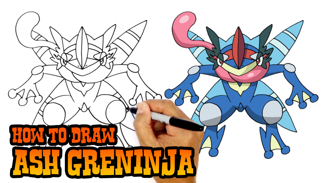 How to Draw Ash Greninja | Pokemon