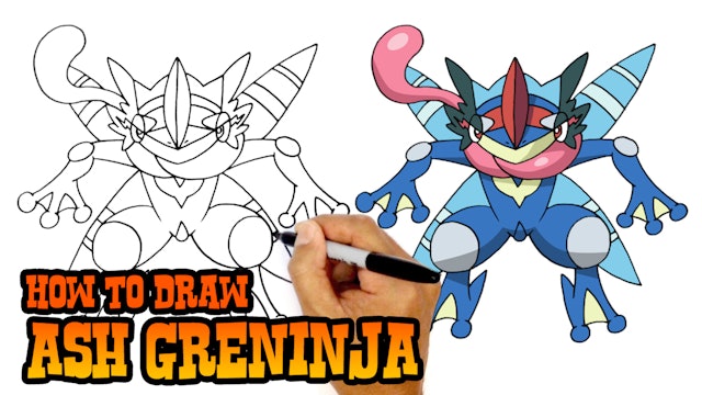 How to Draw Ash Greninja | Pokemon