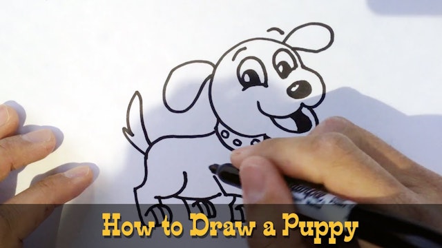 How to Draw a Cartoon Puppy