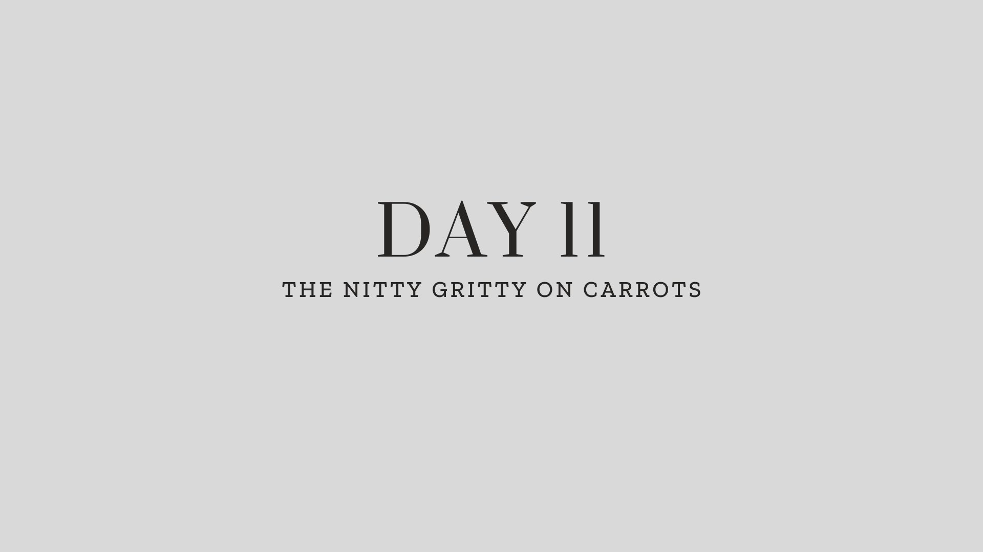 Day 11: The Nitty Gritty on Carrots