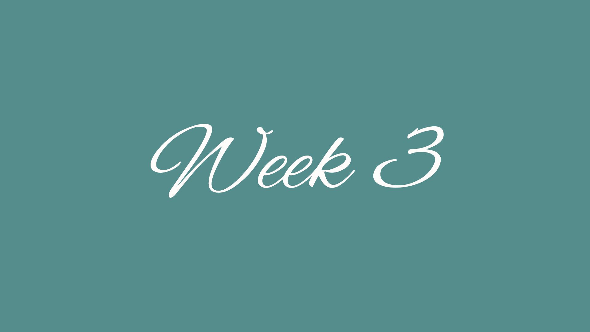 Week 3 | (Day 15 - Day 21)