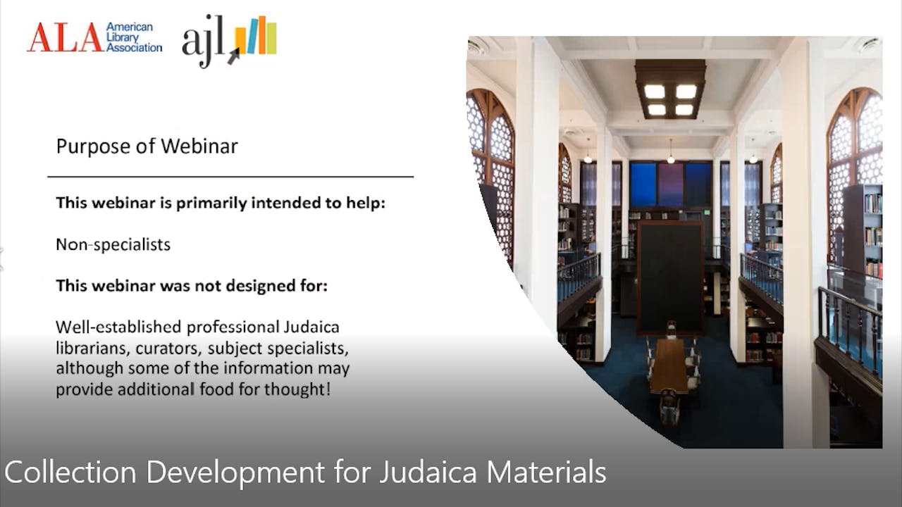 Collection Development for Judaica Materials 