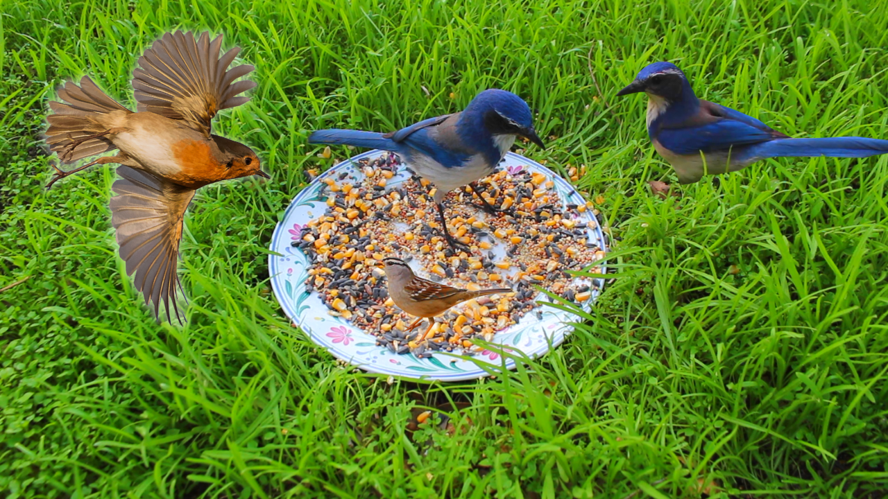 Forest Friends Bird Feeder in the Grass