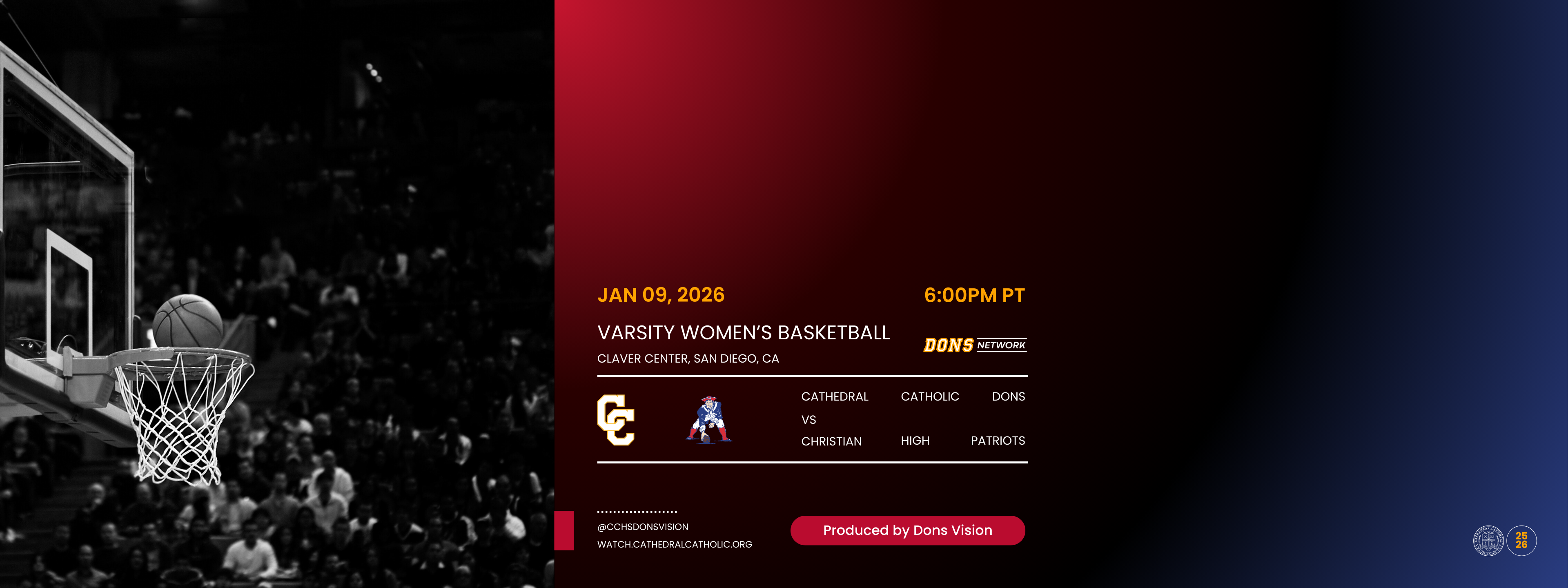 CCHS vs Christian - Varsity Women's Basketball (Jan 9, 2026)