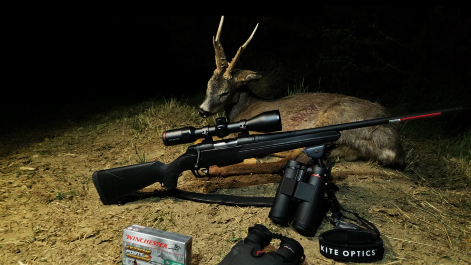 Un corzo de montaña con Winchester y Kite Optics