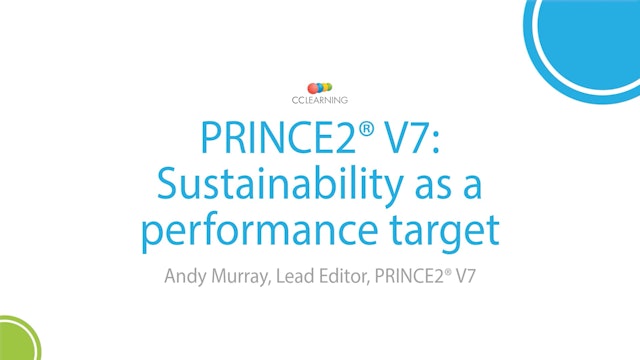 1.3 Sustainability as a performance target