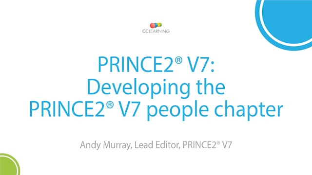 2.5 Developing the PRINCE2 V7 people chapter