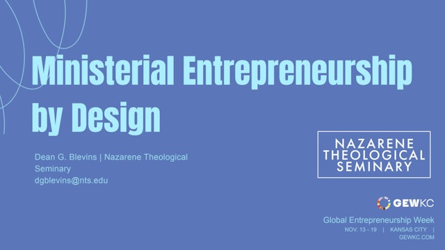 Ministerial Entrepreneurship by Design