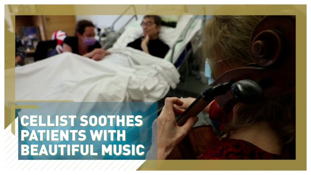 Cellist soothes patients with beautif...