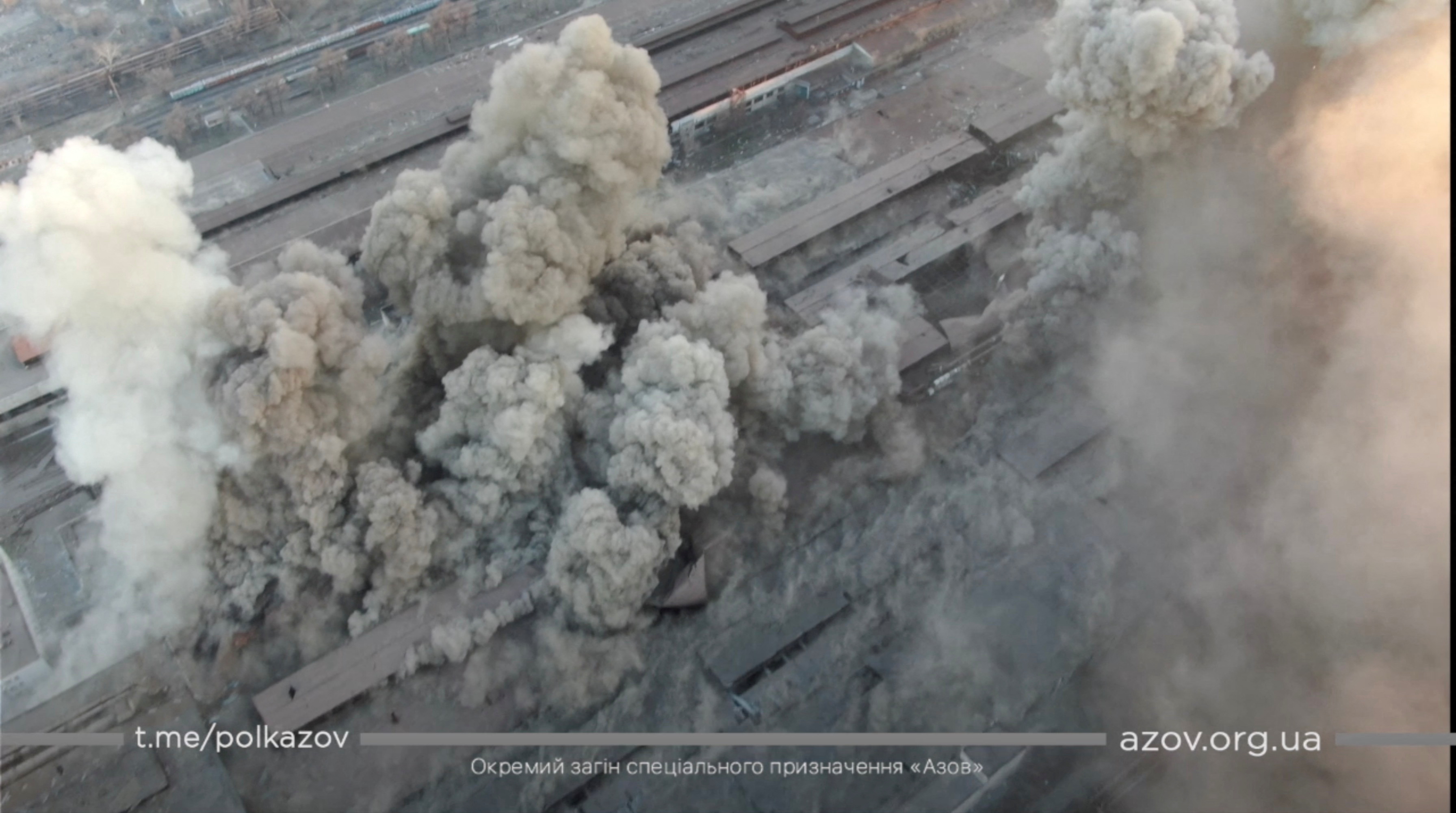 Explosions at Mariupol industrial compound