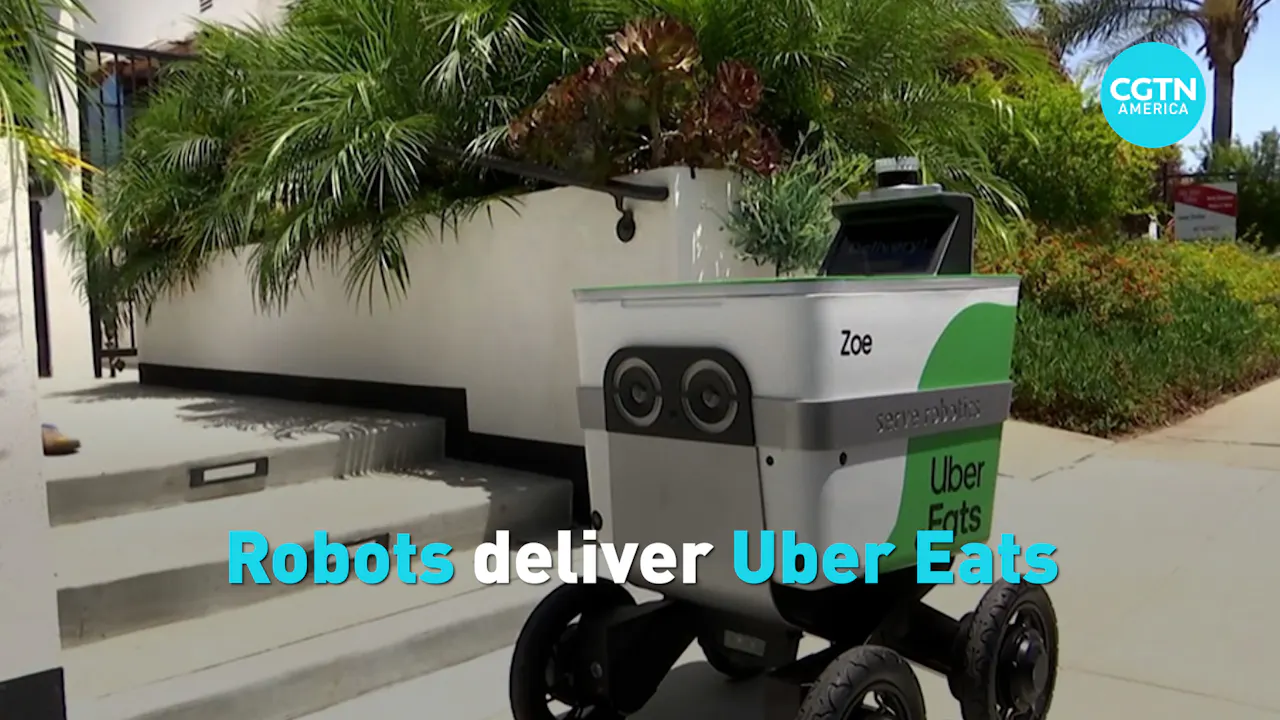 Uber Robots Robots deliver Uber Eats - Watch CGTN Now