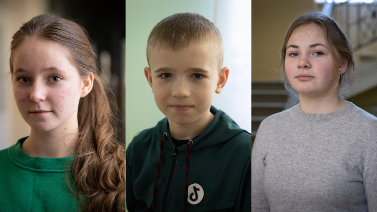 Ukrainian orphans fleeing west