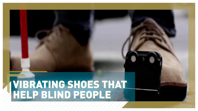 Vibrating shoes that help blind people 