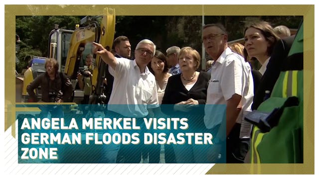 Angela Merkel visits German floods di...