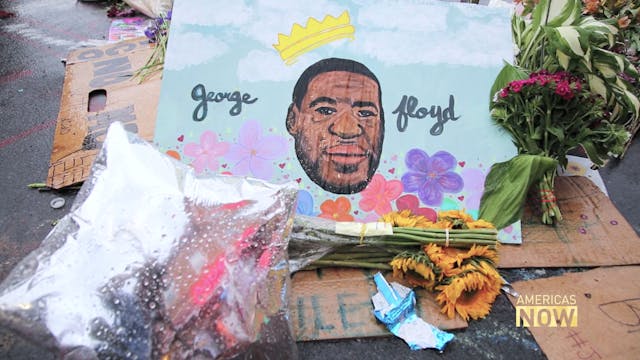 The knee of a white police officer ig...