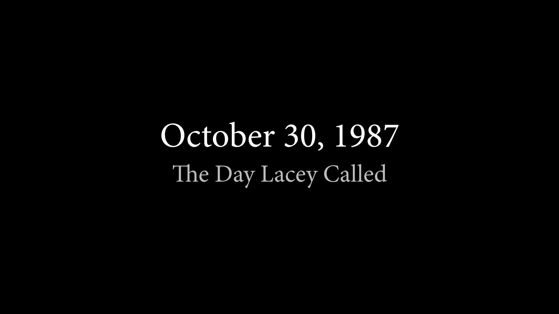 The Day Lacey Called - Canadian Version