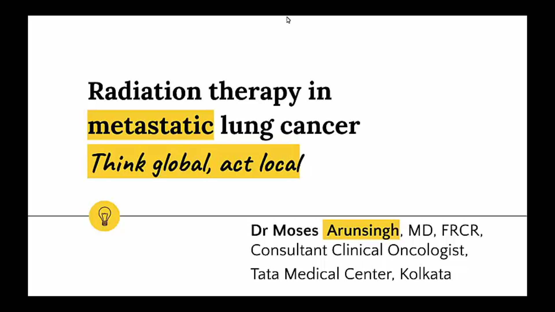 08/13/20 - Dr. Moses Arunsingh - Radiation Oncology - Lung India