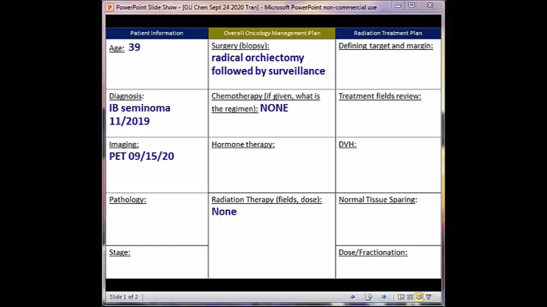 09/24/20 - Dr. Ronald Chen - Radiation Oncology - GU US