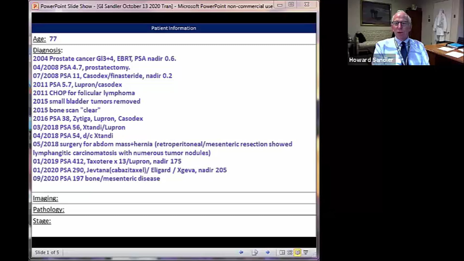 10/13/20 - Dr. Howard Sandler - Radiation Oncology - GU US