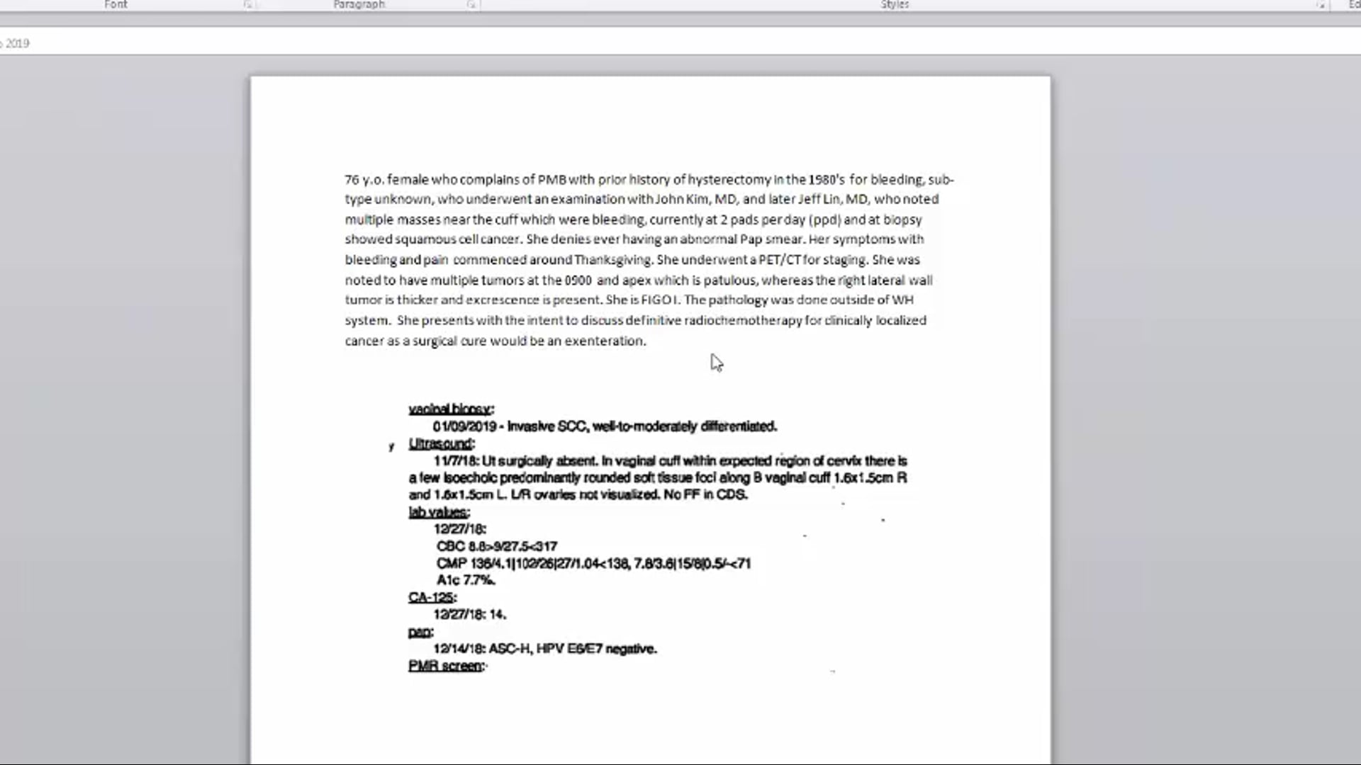 02/22/19 - Dr. Akila Viswanathan - Radiation Oncology - GYN US
