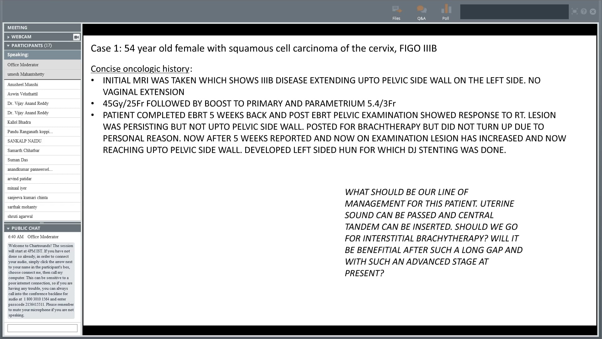 05/03/18 - Dr. Umesh Mahantshetty - Radiation Oncology - GYN India