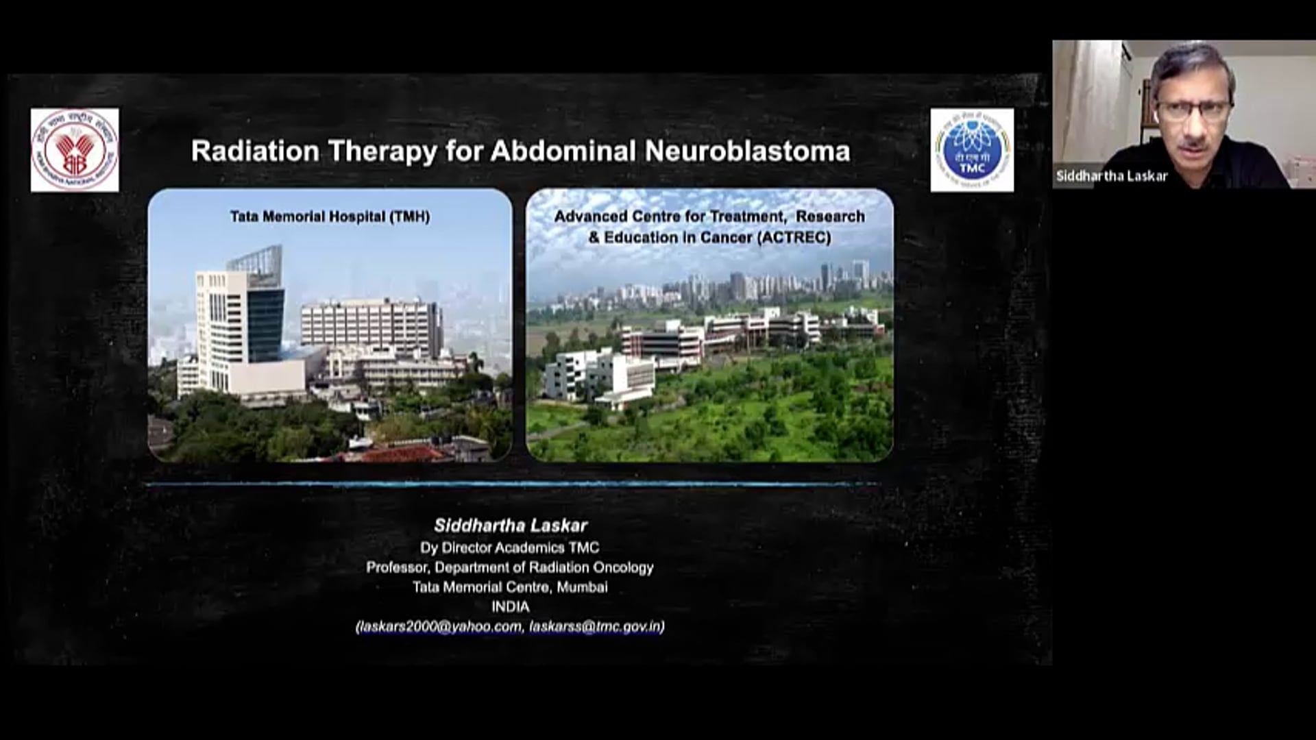 09/02/2021 - Dr. Siddhartha Laskar - Radiation Oncology - India Pediatrics