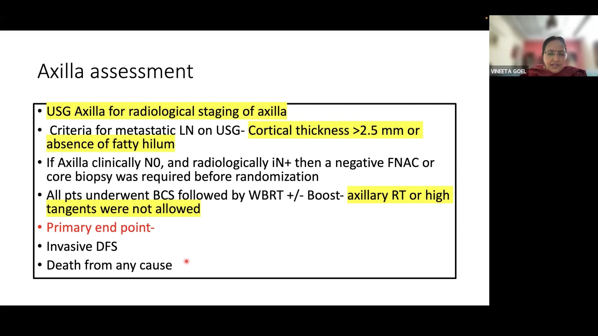04/03/2025 - De-escalation in Local Tx in Early Breast Cancer, Dr. Vineeta Goel
