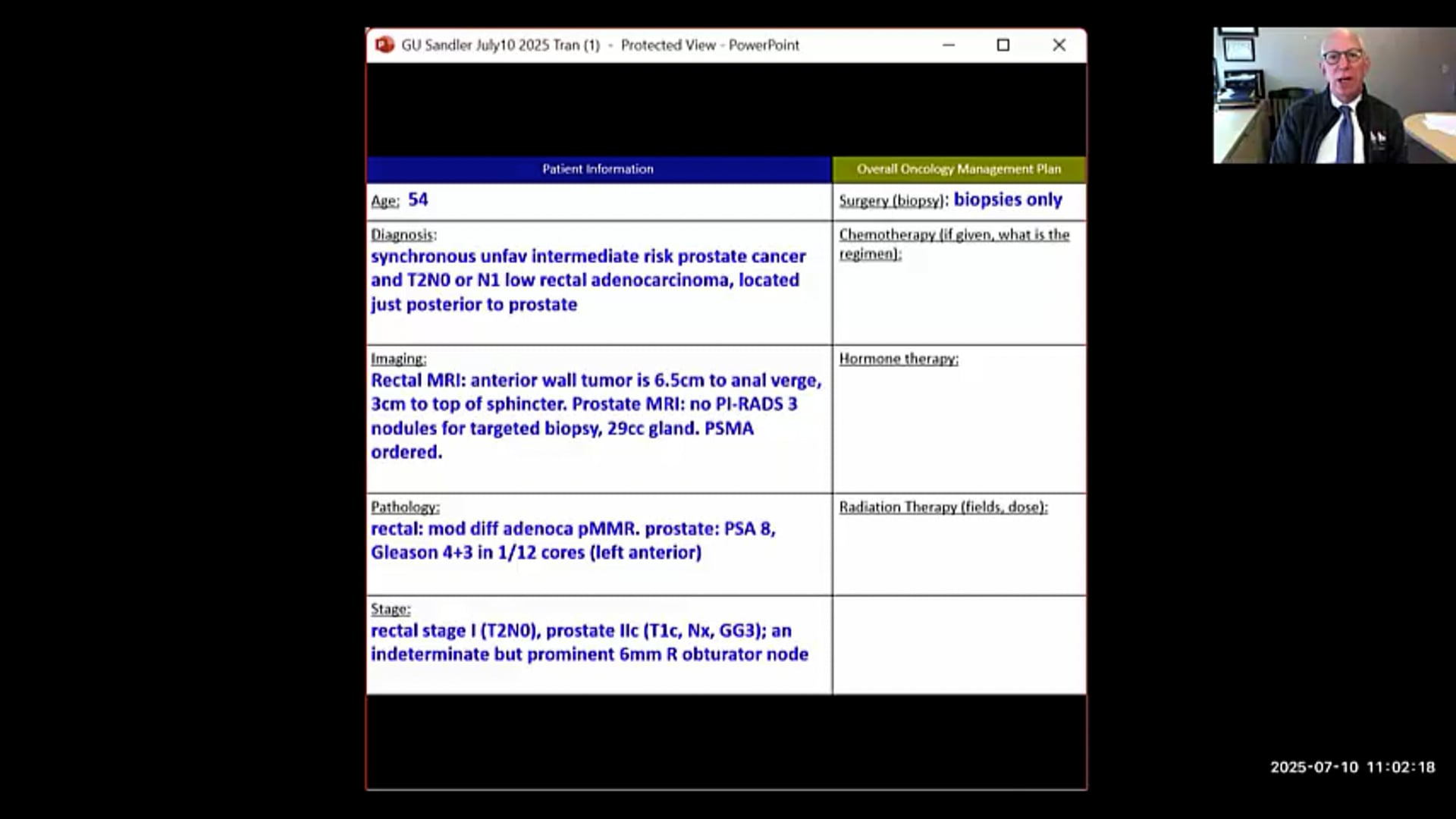 07/10/2025 - Dr. Howard Sandler - Radiation Oncology - GU