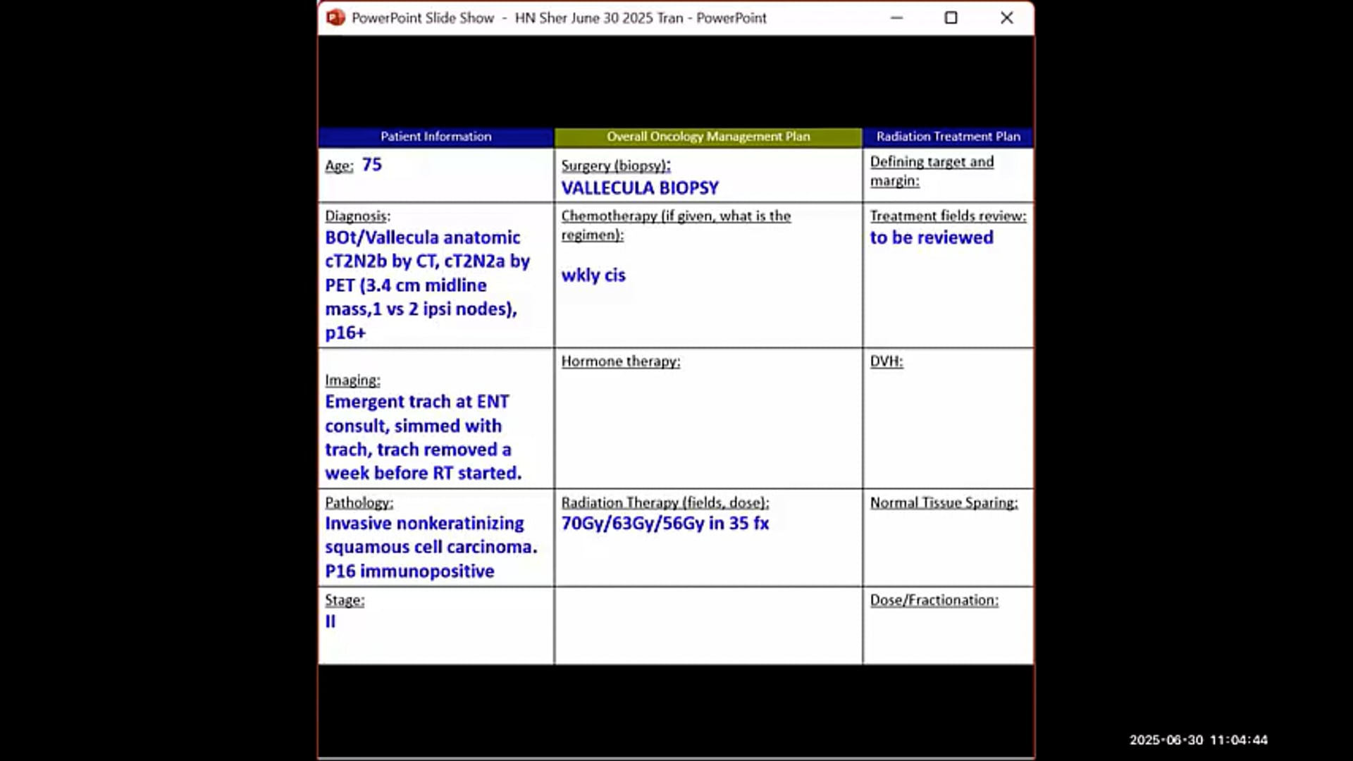 06/30/2025 - Dr. David Sher - Radiation Oncology - Head & Neck