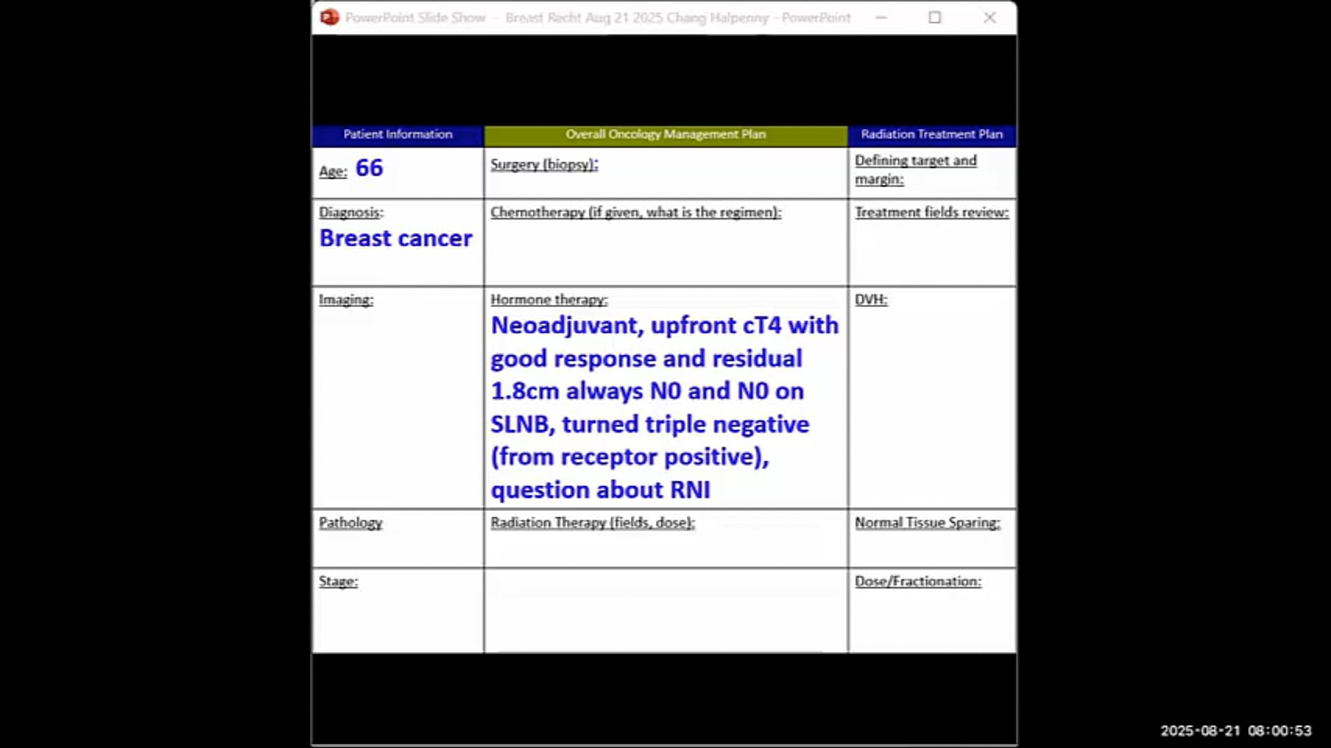 08/21/2025 - Dr. Abram Recht - Radiation Oncology - Breast