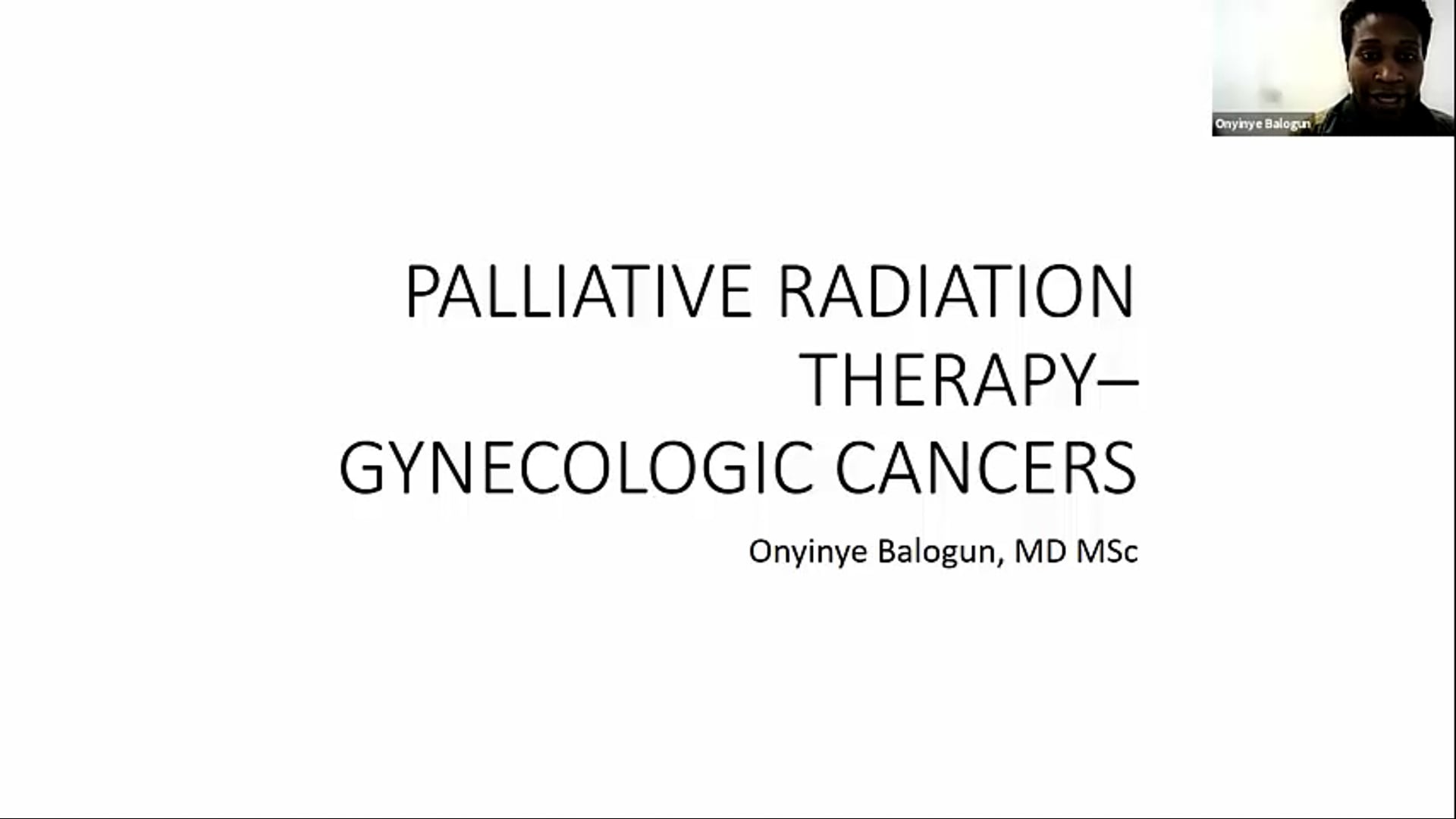 09/22/2021 - Dr Onyinye Balogun - Radiation Oncology - Africa Palliative GYN