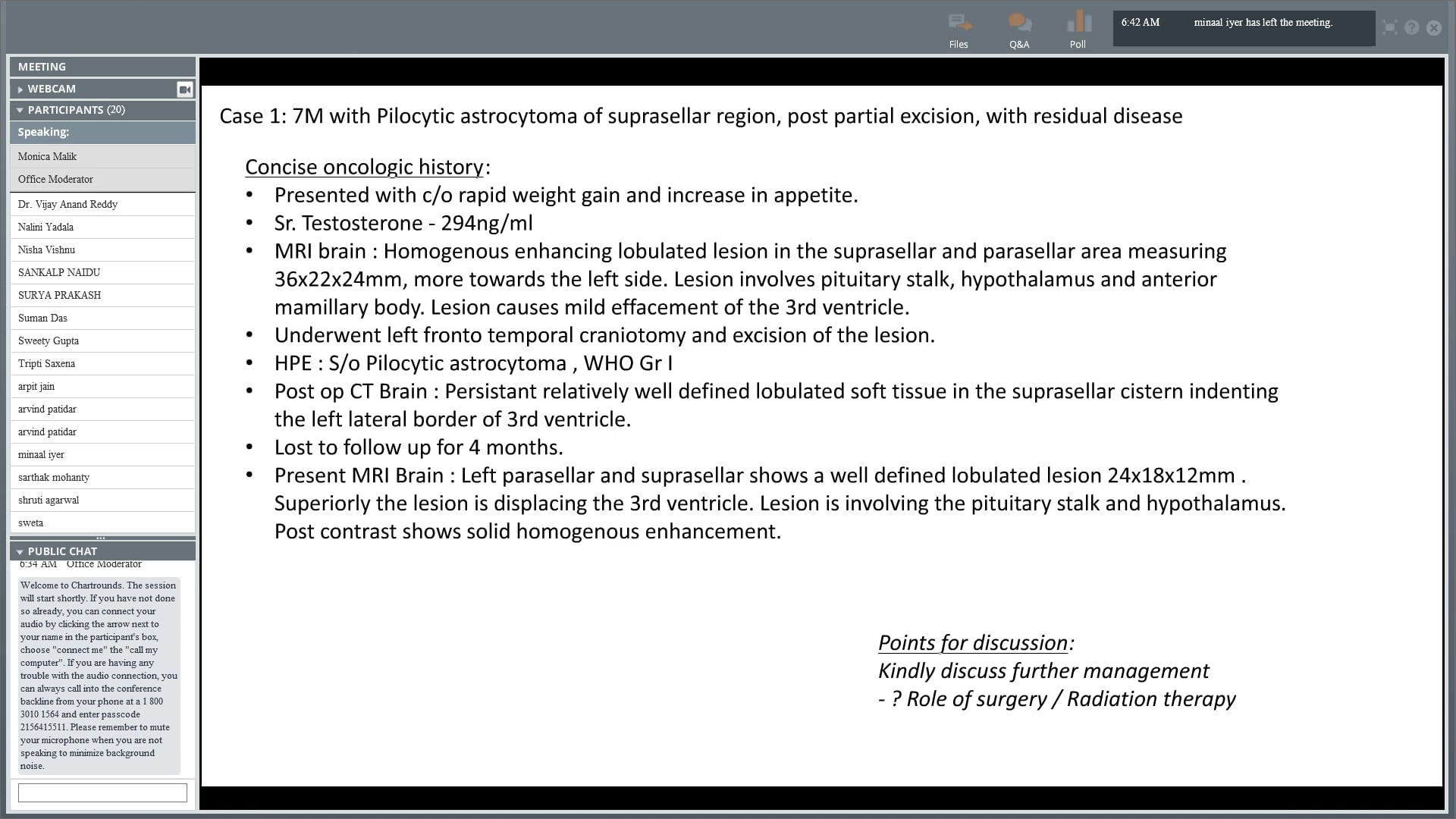 04/12/18 - Dr. Monica Malik - Radiation Oncology - CNS India