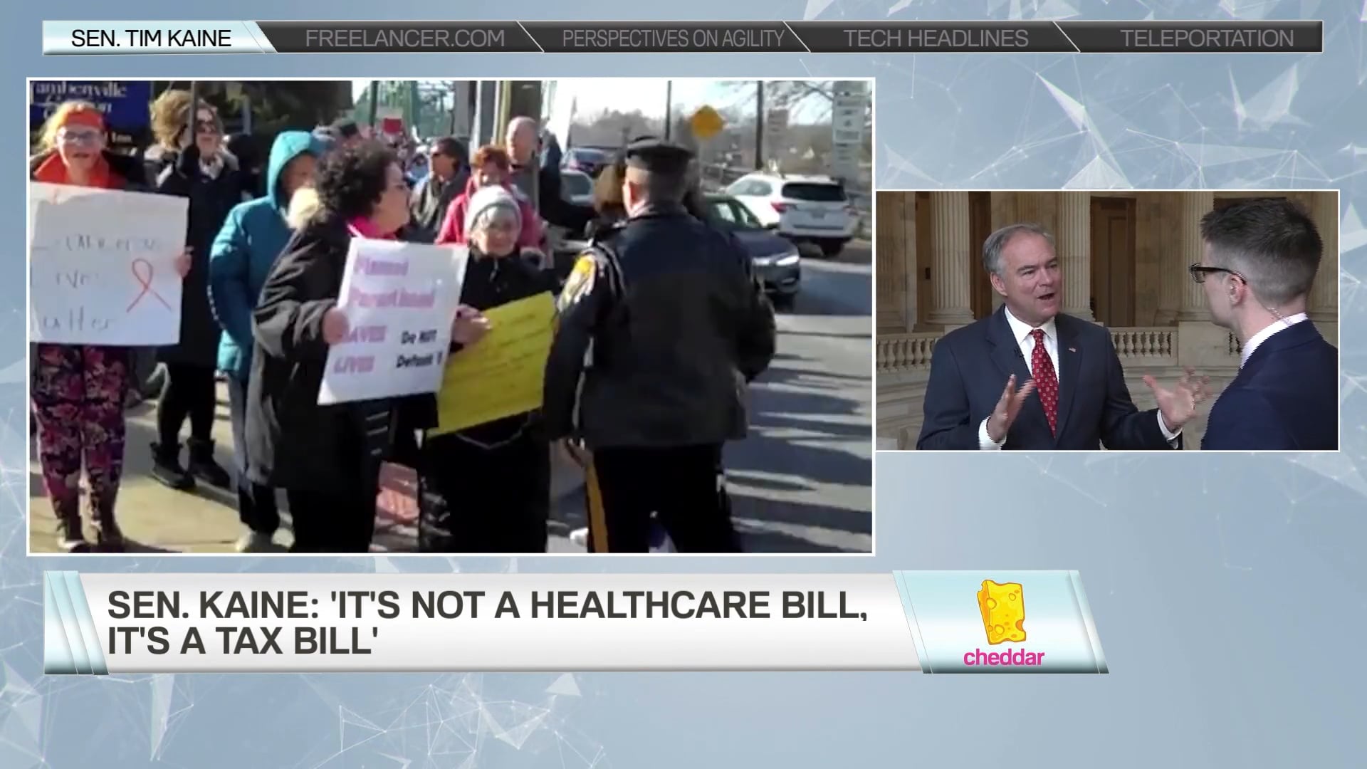 Democratic Sen. Tim Kaine Clarifies "Treason" Comment on Donald Trump Jr.