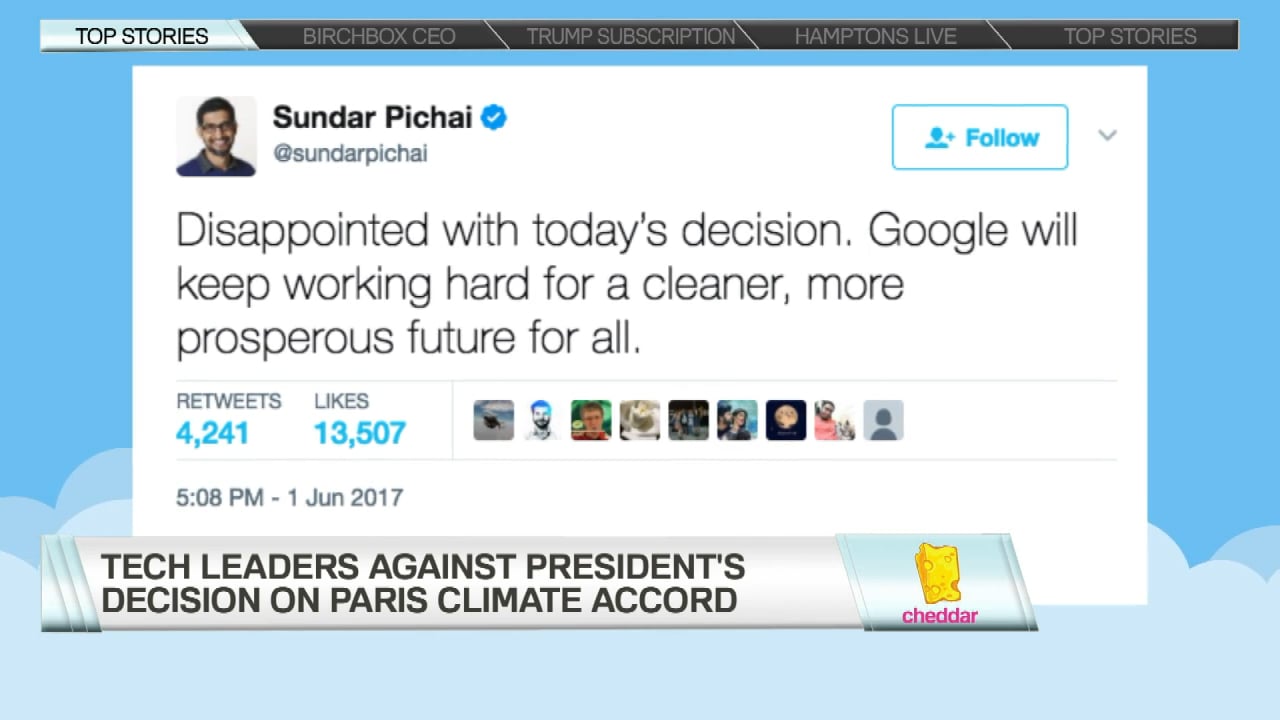 Tech and Business Leaders React to Trump's Paris Accord Decision