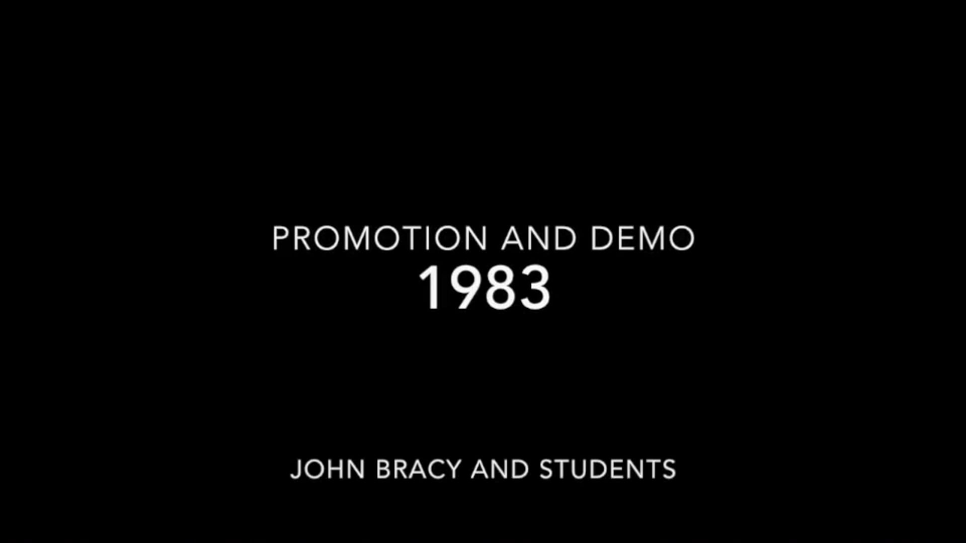 Historical 1983  Graduation, student line up and demos  