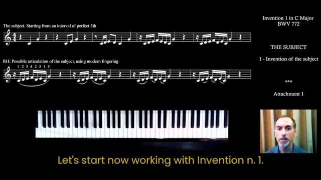 AF Bach Inventions 2a Invention in C major - The subject