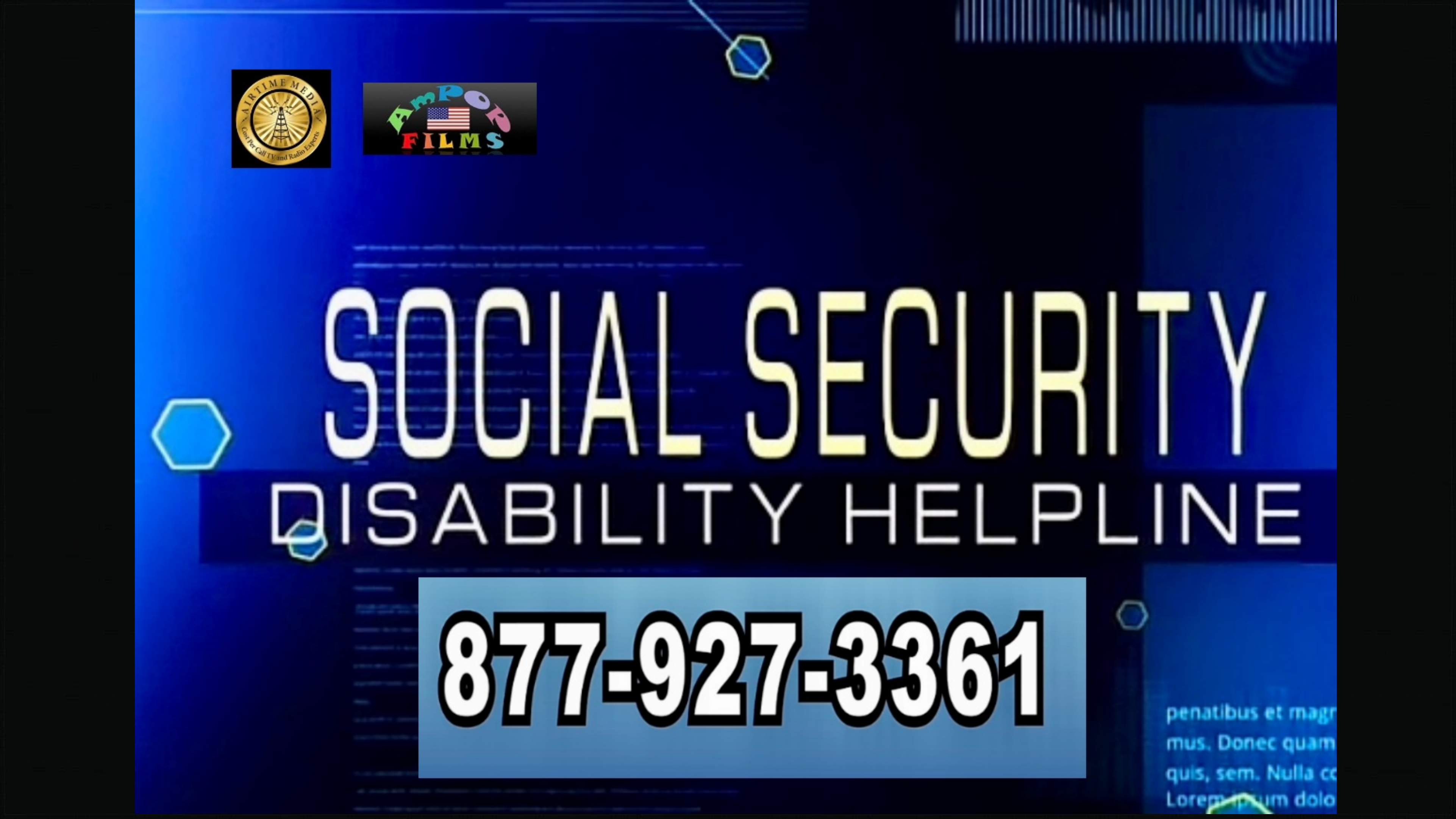 SOCIAL SECURITY DISABILITY HELPLINE  1-877-927-3361