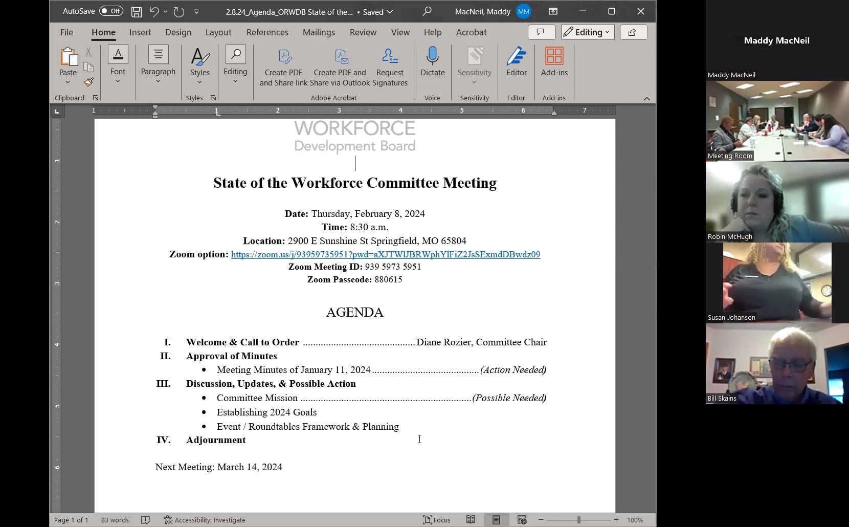 Part A_State of the Workforce Committee Meeting - February 8, 2024