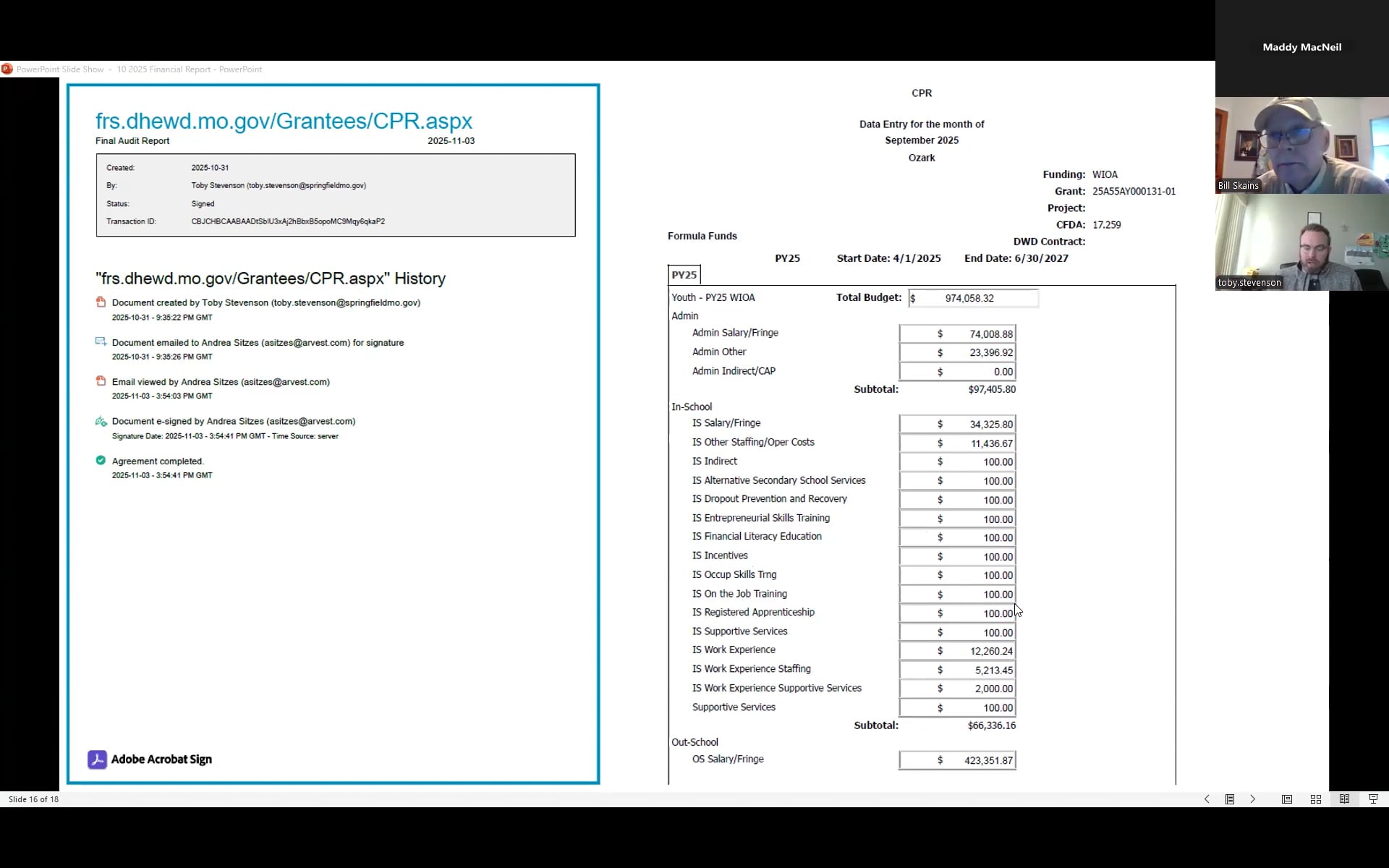 Joint ORWDB & CLEO meeting - December 19, 2025