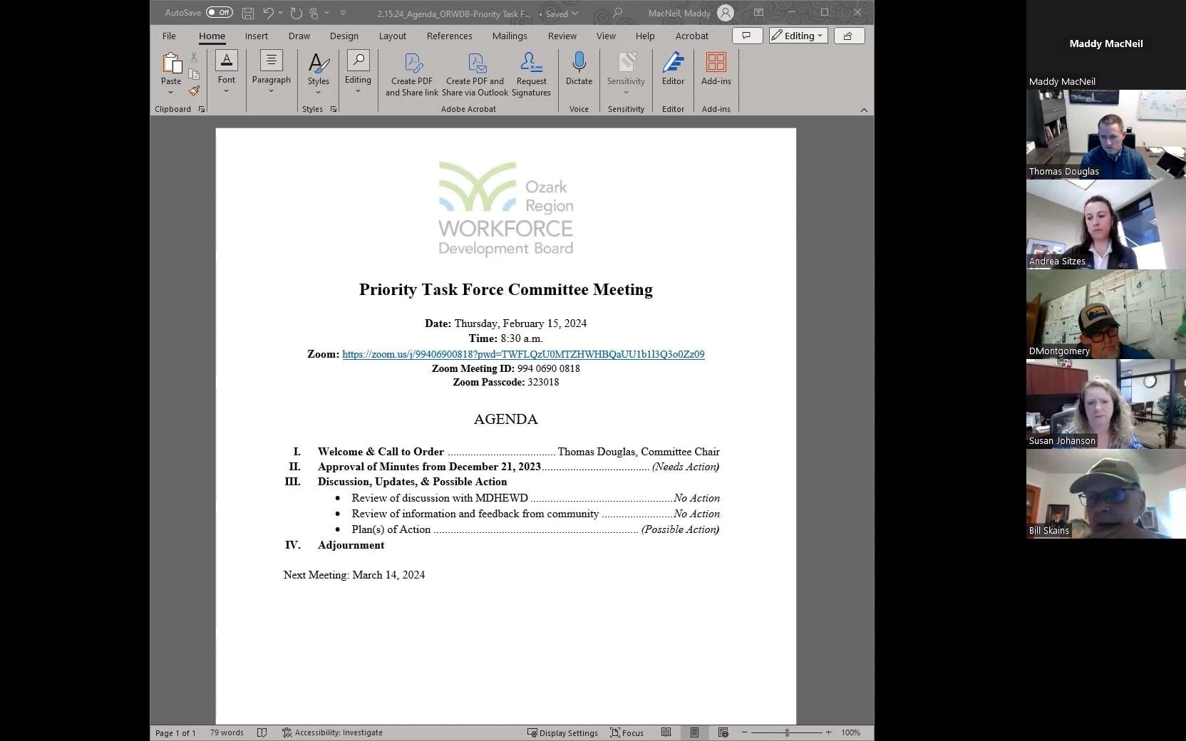 Priority Taskforce Committee Meeting - February 15, 2024